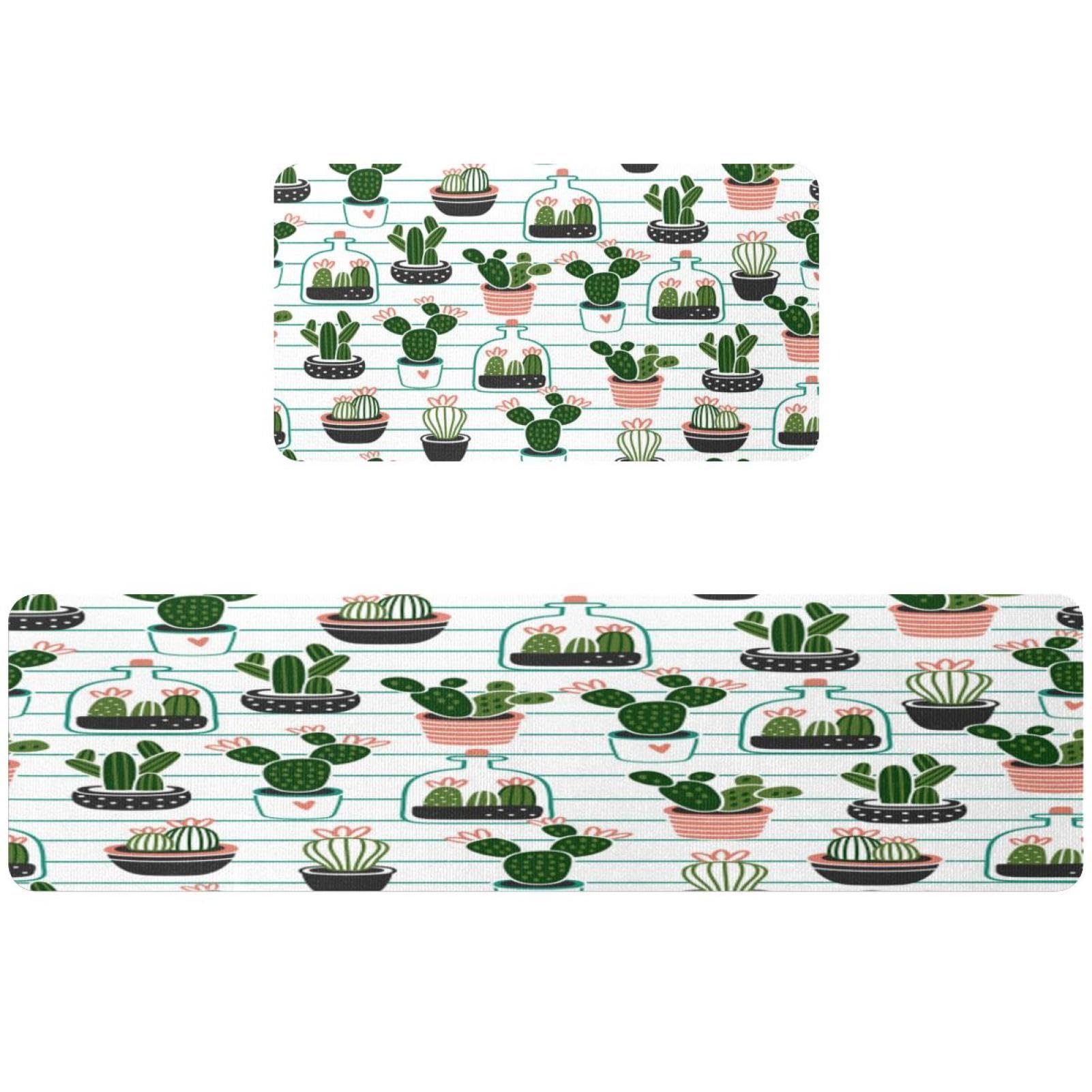 Tapete de cocina de cactus absorbente y lavable con base antideslizante VAPOKF