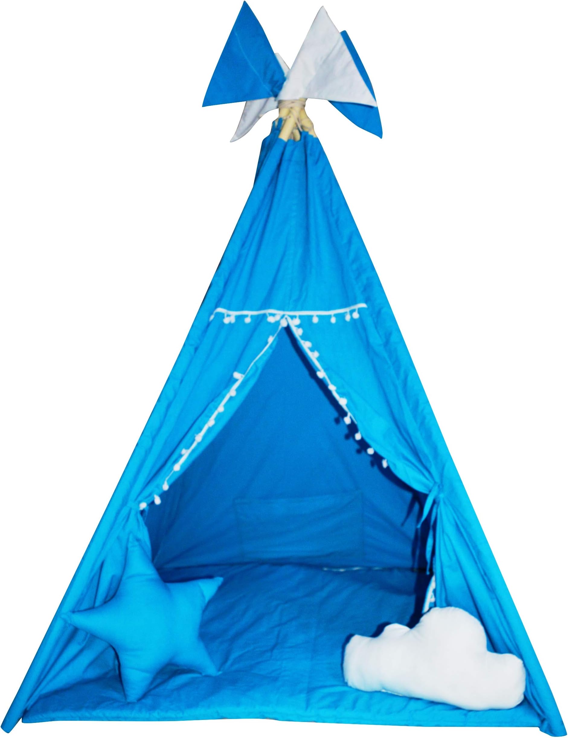 Creative Textiles Tent House for Kids Indoor/Outdoor Play Tent House for Kids|Blue with 2 Cushions, Tent House Theme