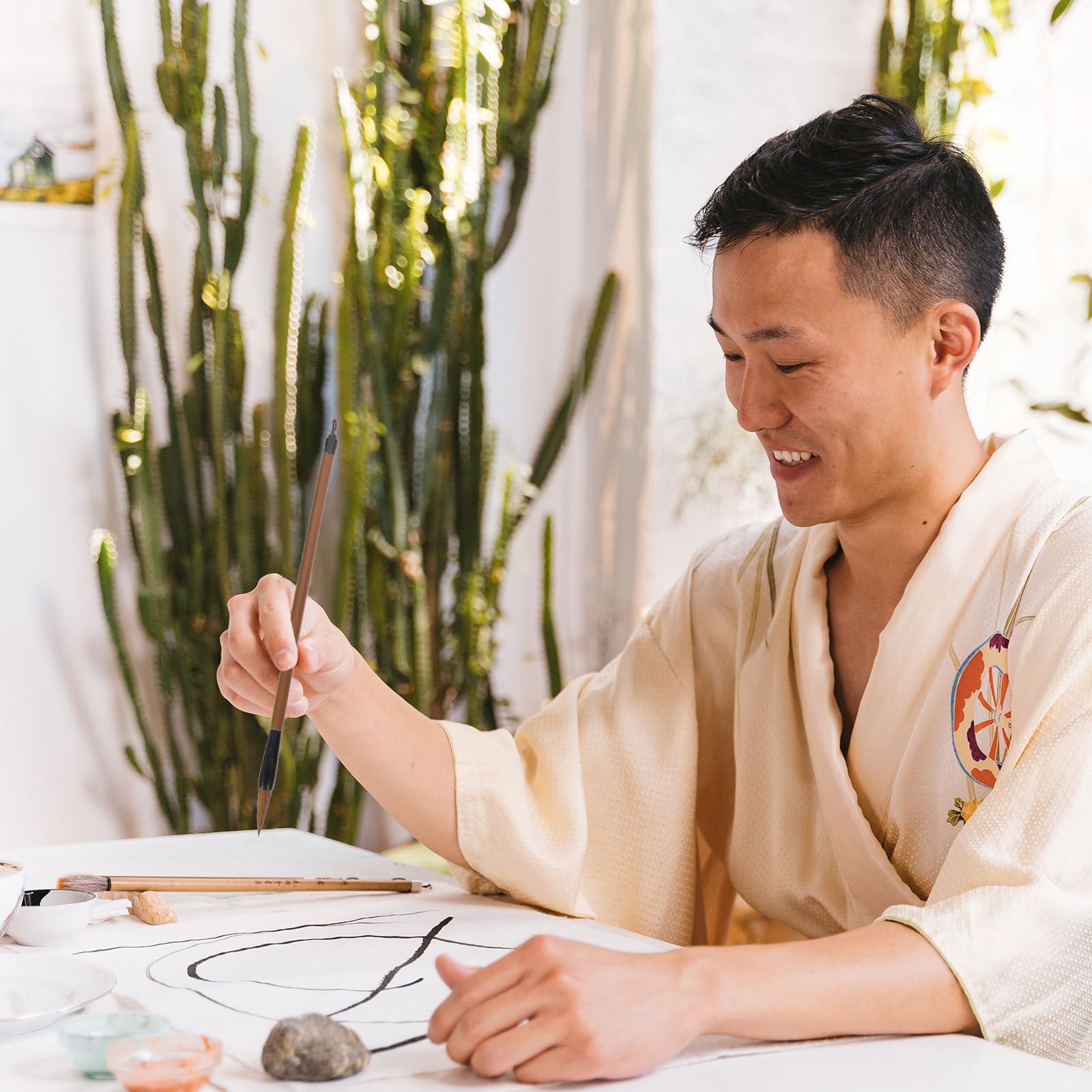 Kalligraphie mit Professionellem Schreibpinsel Robustem Tuschestein und Zeichenpapier Traditionelles Chinesisches Schreibwerkzeug für Künstler Schüler und Anfänger zum Üben und
