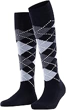 Burlington Women's Whitby Socks Long Thread Thin Soft High-Rise Thick Flat Stitching No Pressure on Toe Fantasy Pattern Colorful Fashion Argyle ONE SIZE GIFT IDEA 1 Pair