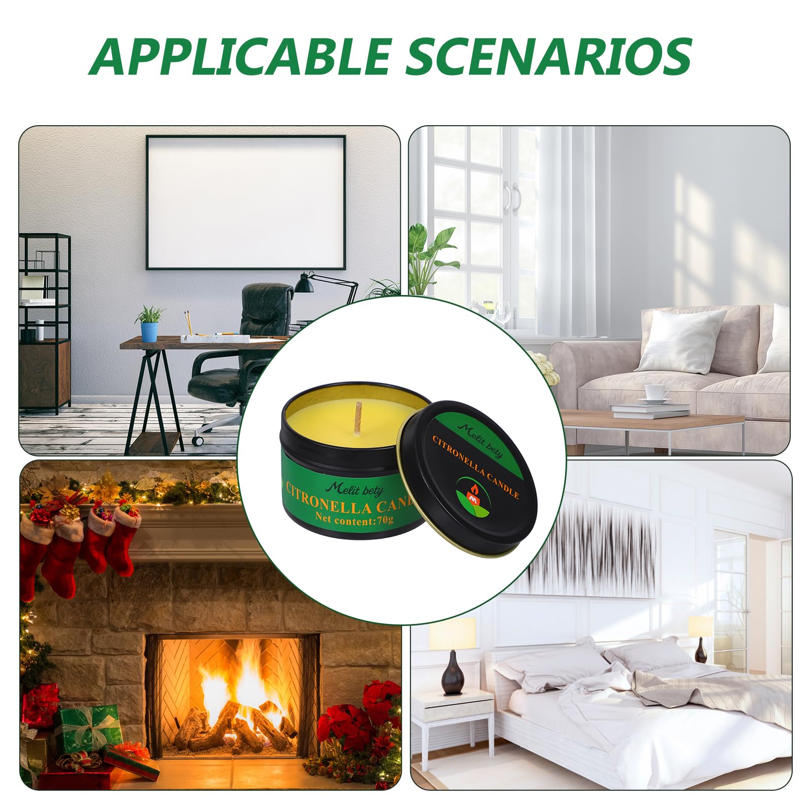 Vaguelly 4piezas Velas Perfumadas de Cera de Soja Vela Aromática para Exteriores Decorativa para Patio Jardín Camping Verano Barbacoa