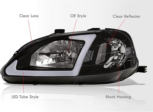Miniatura 6 de AJP Distributors LED DRL Tubo Bar Conducción Faros Asamblea Parachoques Carcasa Reflector Esquina Señal Lámparas Par Izquierdo+Derecho