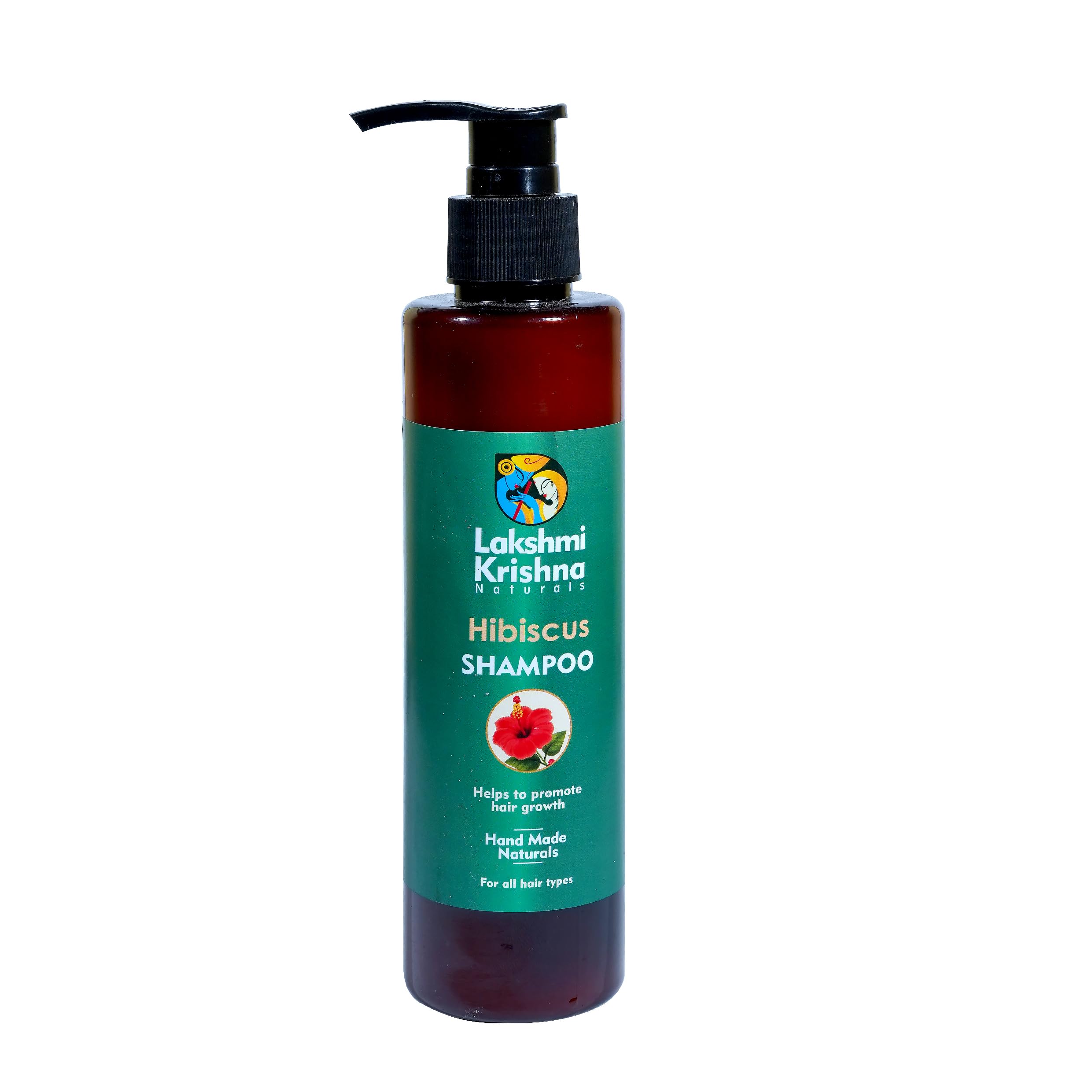 Lakshmi Krishna Naturals Hibiscus Shampoo - 200 ml with Hibiscus, Lavender buds, Neem leaves || Shampoo - Nourish and Strengthen Hair ||