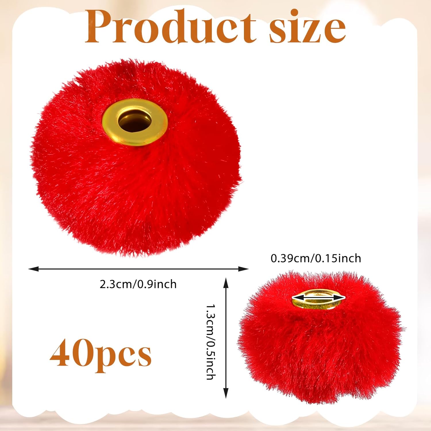 40 Piece Colorful Soft Fluffy Beads Faux Fur Pom Pom Beads 10 Colors Soft Puff Spacer Bead for DIY Jewelry Bracelets Pens Keychains Earrings Craft Accessories - Image 5