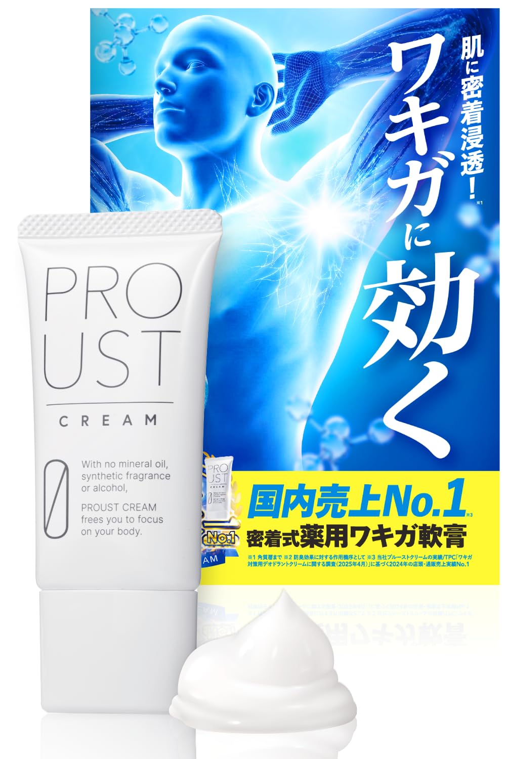 プルーストクリーム 無香 医薬部外品 デオドラントクリーム