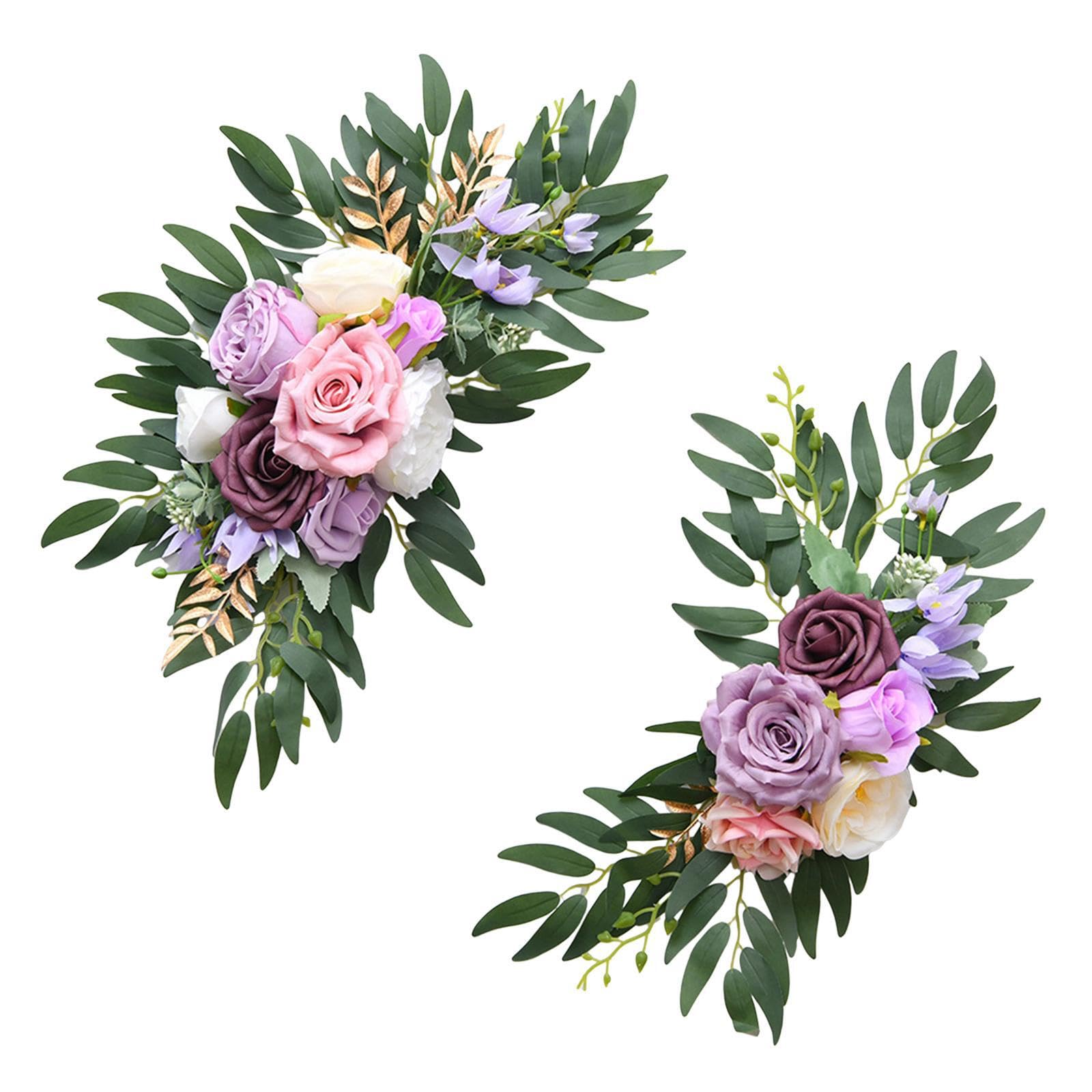 HOIXZCS Unique Wedding Arch Flowers Swag Stand Lifelike Silk Floral Arrangement Essential For Wedding Decorations And Party Backdrops Artificial Floral Swag, Violet