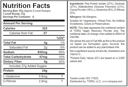 Miniatura 2 de TORQ Bebida vegana de recuperación - Bolsa de 17.64 oz, 5 porciones
