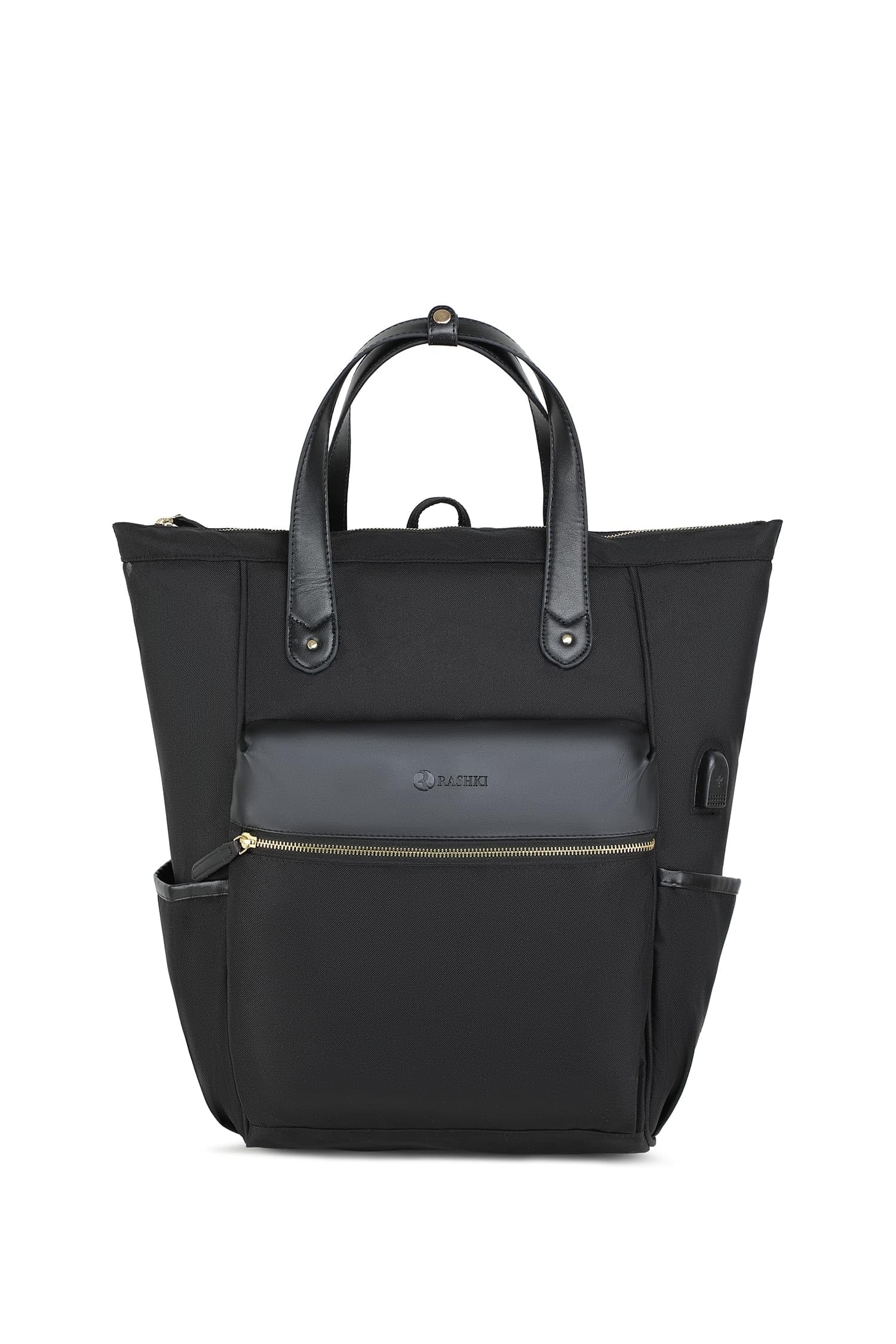 RASHKI BRIA Women tote bag | Convertible backpack Tote Bag |15.6" Laptop Bag | Office/Travel Bag (BLACK/BLUE)