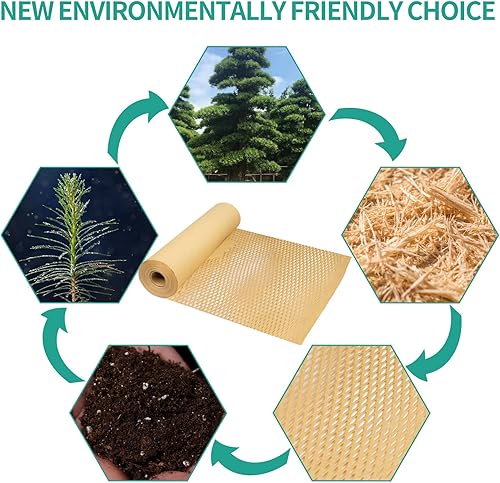 Miniatura 4 de Honeycomb Packing Paper, 12" x 135' Bubble Wrap Roll for Packing Moving Shipping, Recyclable Honeycomb Paper Moving Supplies Packing Paper Wrapping