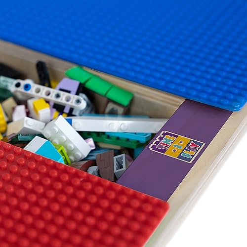 Miniatura 16 de Time-2-Play - Mesa de juego para niños, compatible con ladrillos Lego, madera contrachapada de abedul extra resistente, 35 pulgadas de ancho x 31