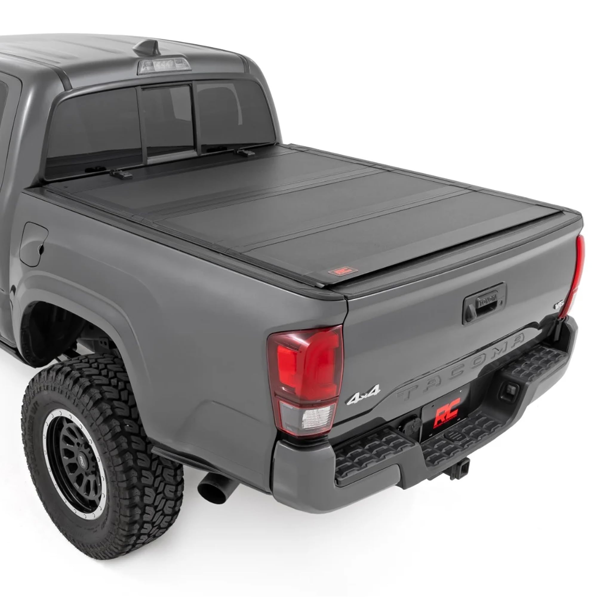 Photo 1 of **** PARTS ONLY****
DAMAGED ------ Rough Country Hard Flip-Up Tonneau Cover for Toyota Tacoma (2016-2023) - Fits 5' Bed, Tri-Fold Aluminum Truck Bed Cover, Weatherproof w/Full Bed Access