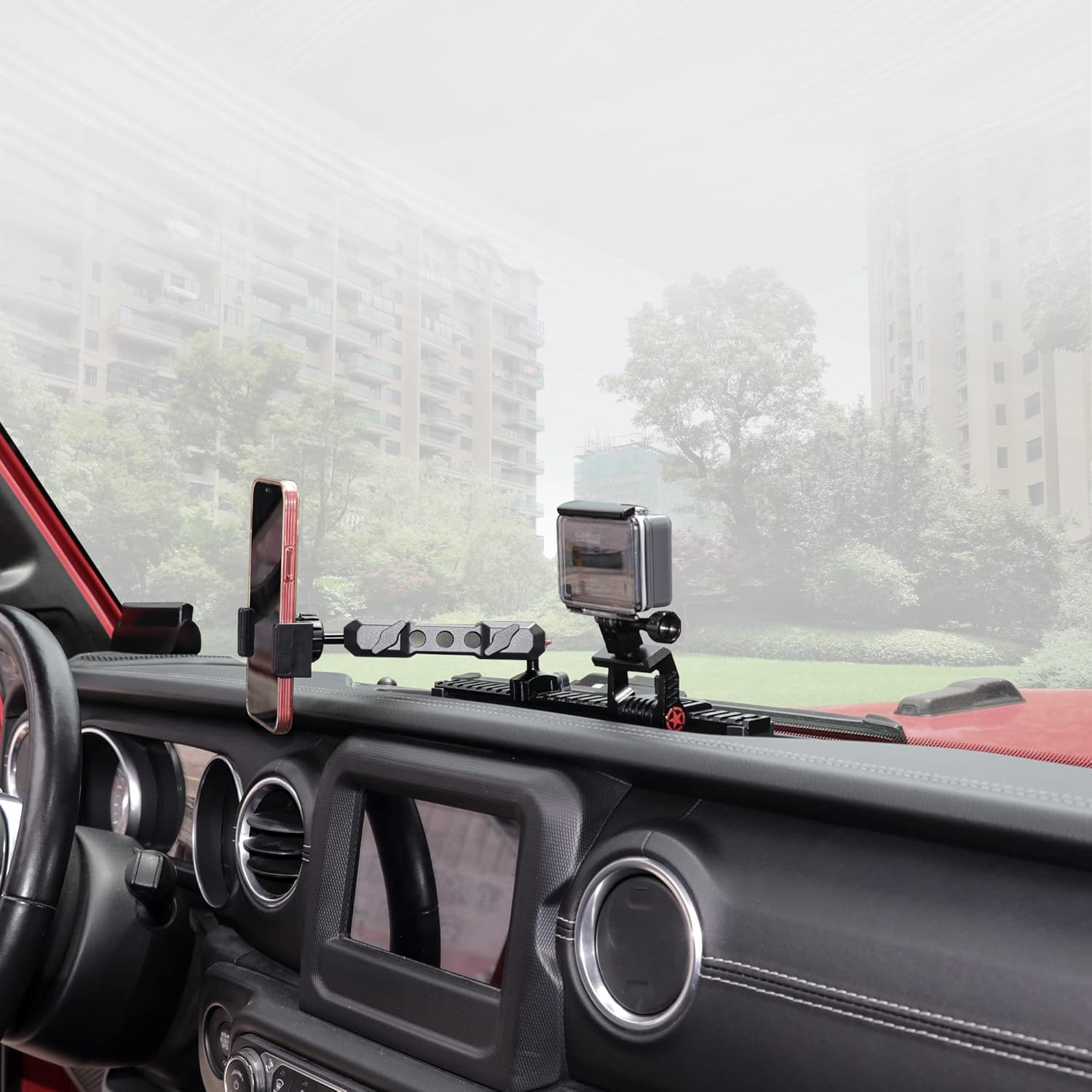 Rail Mount Phone Holder Dash Phone Mount Interior Accessories for 2018-2023 Jeep Wrangler JL JLU Gladiator JT,Not for 4xe