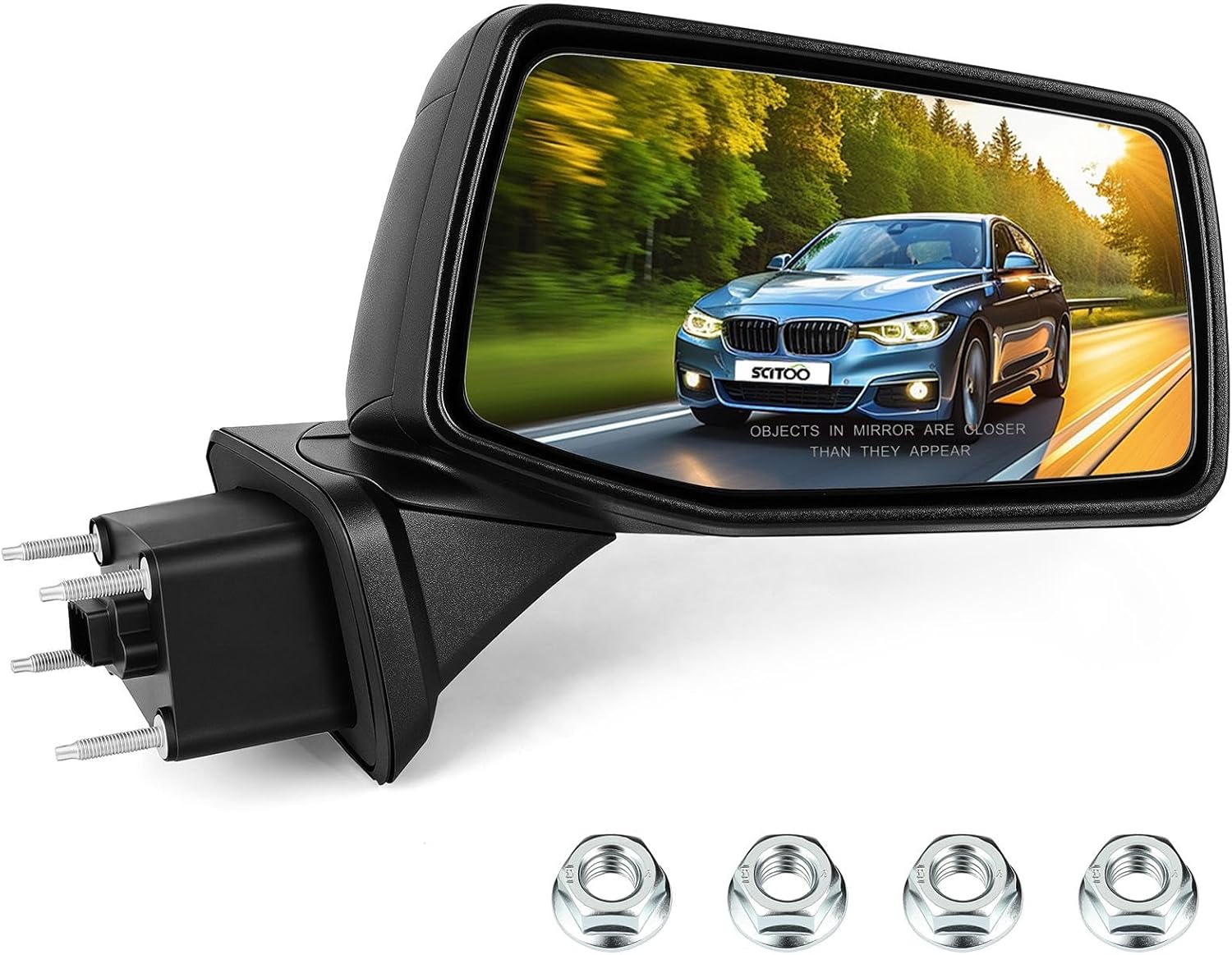 SCITOO Passenger Side View Mirror Compatible with 2019-2024 For Chevy For SILVERADO 1500 Manual Folding Heated Temperature Sensor Black Right Outside Exterior Mirror GM1321583 84823219