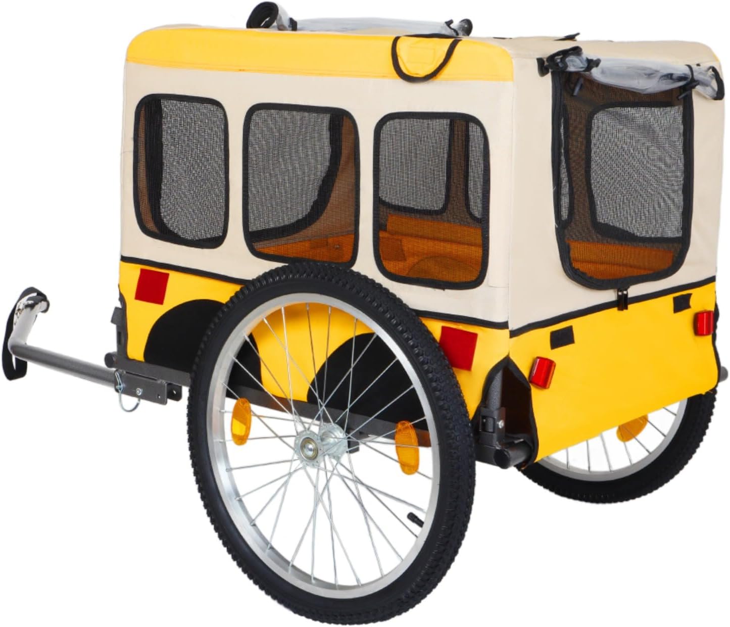 Collapsible Dog Bike Trailer for Large Dogs, Heavy Duty Pet Bicycle & Jogging Stroller w/ 20-Inch All-Terrain Tires, Folding Design,Supports Up to 88 lbs for Camping & Outdoor Adventures
