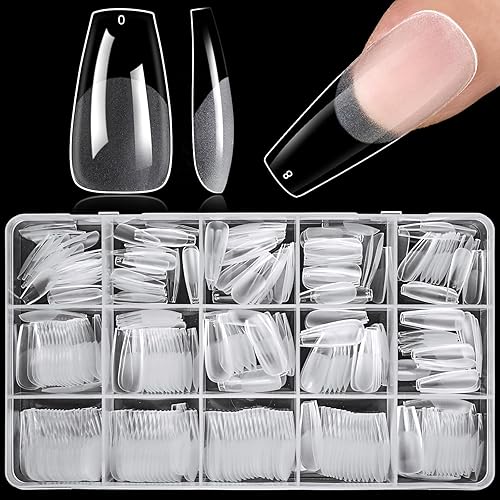 AddFavor Medium Coffin Nail Tips, 300pcs Gel Nail Tips Coffin