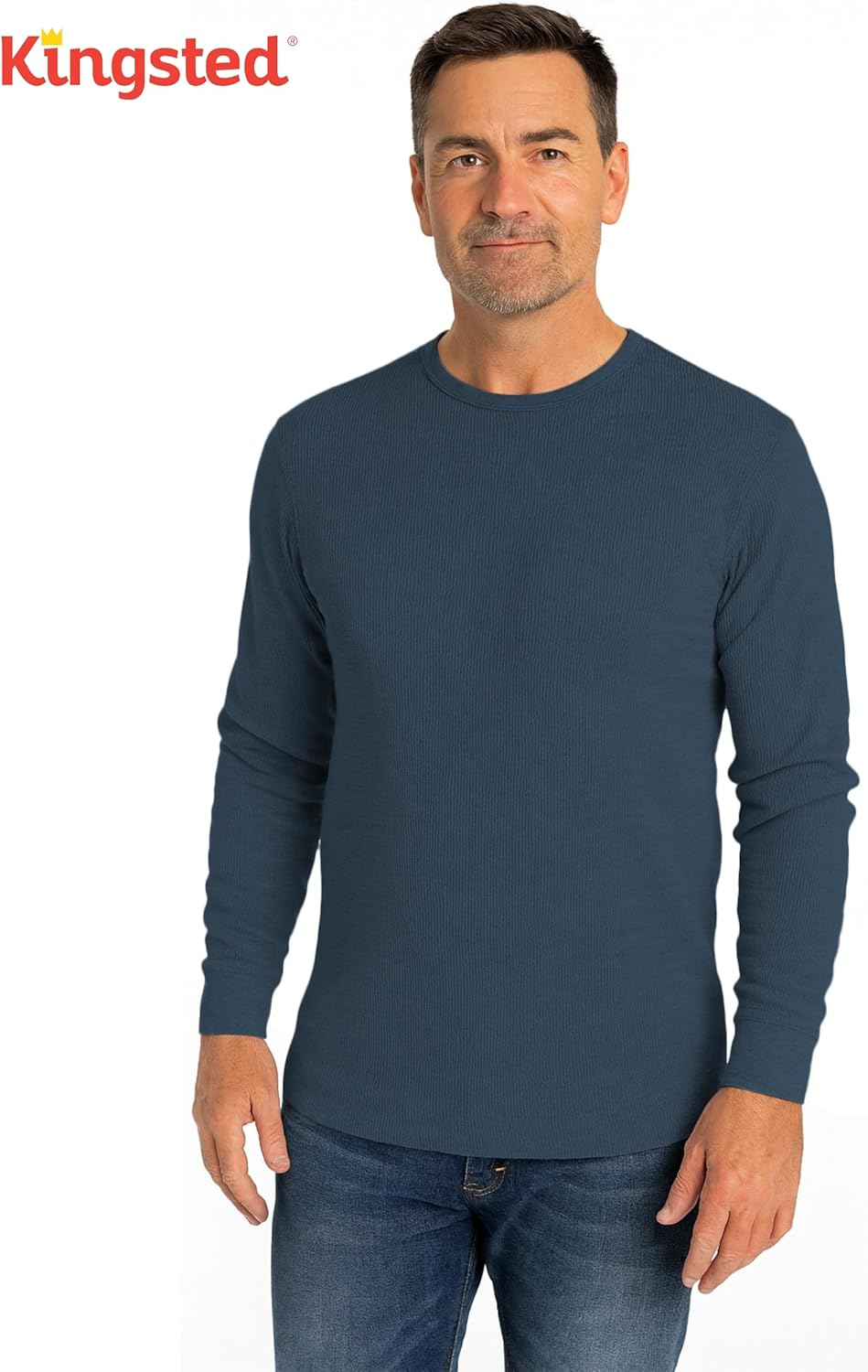 Kingsted Waffle Shirts for Men - Royally Comfortable & Super Soft Long Sleeve Base Layer - Classic Fit Men's Thermal Shirts