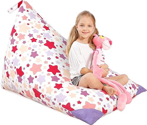 Miniatura 6 de Aubliss - Sillón puf para almacenamiento de animales de peluche, adecuado para niños, niñas y adultos, sólo incluye la funda de puf, con cremallera