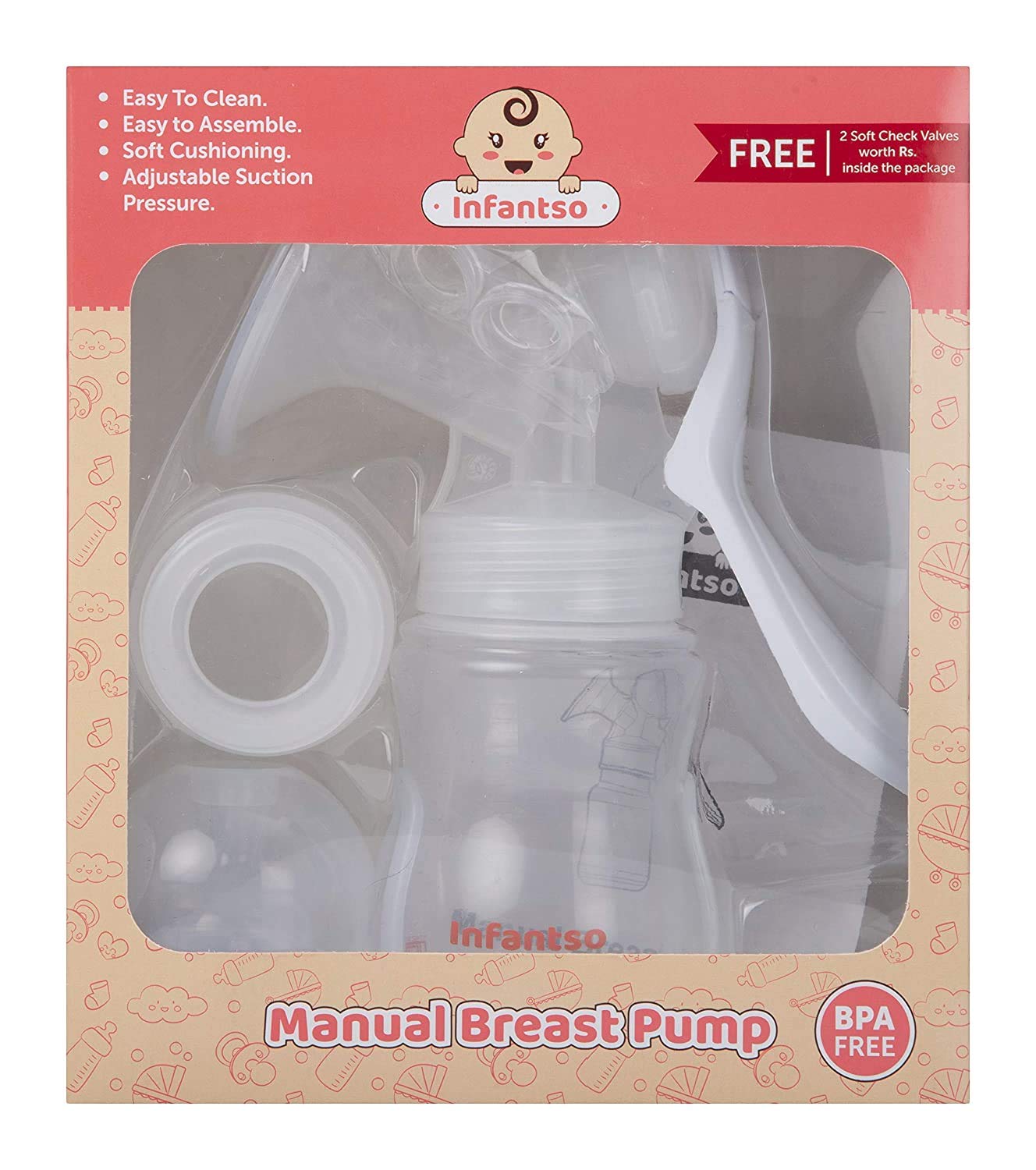 U-grow Handmilchpumpe - Manuelle Brustpumpe Stillen Milchsammler - BPA-frei Milchpumpe