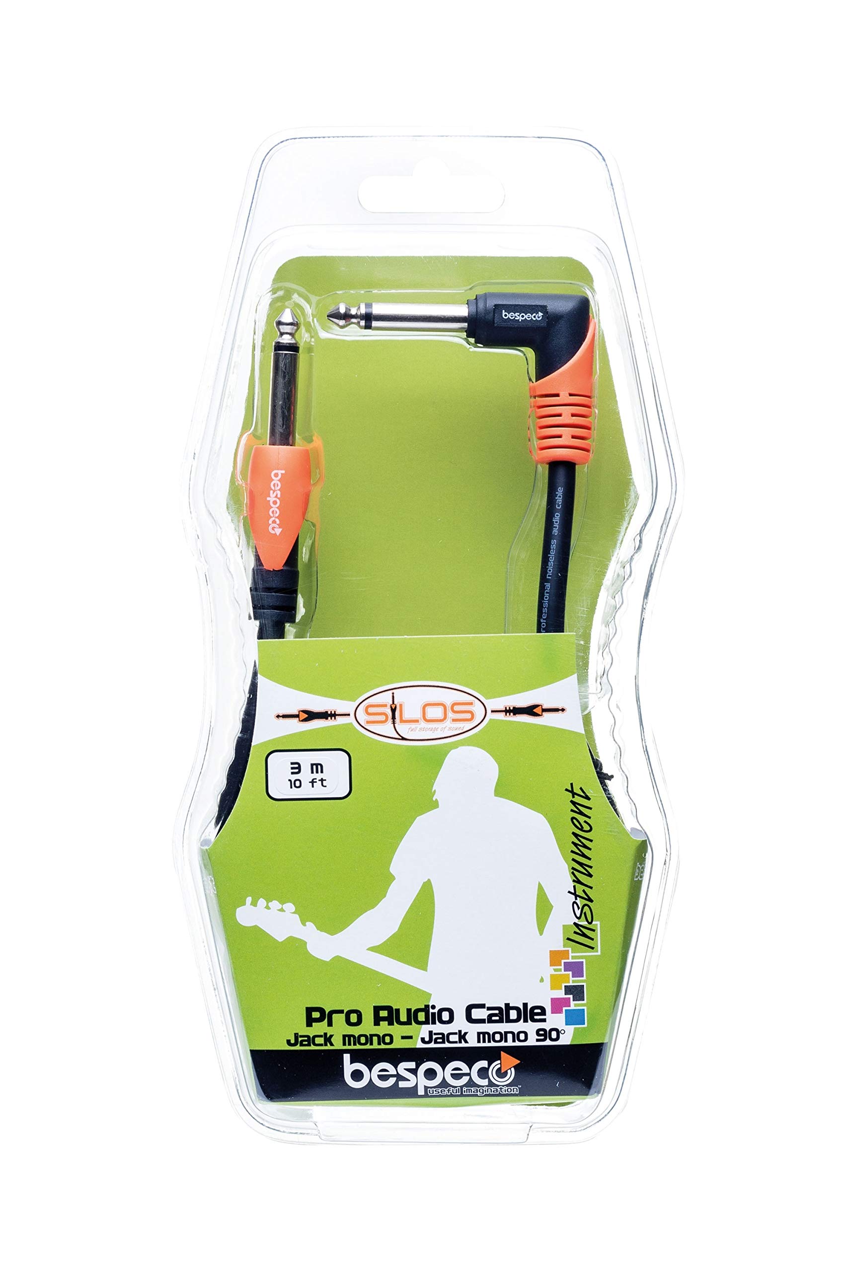 Bespeco Instrument Cable, Black & Orange, 39 Inch (SLPJ100)