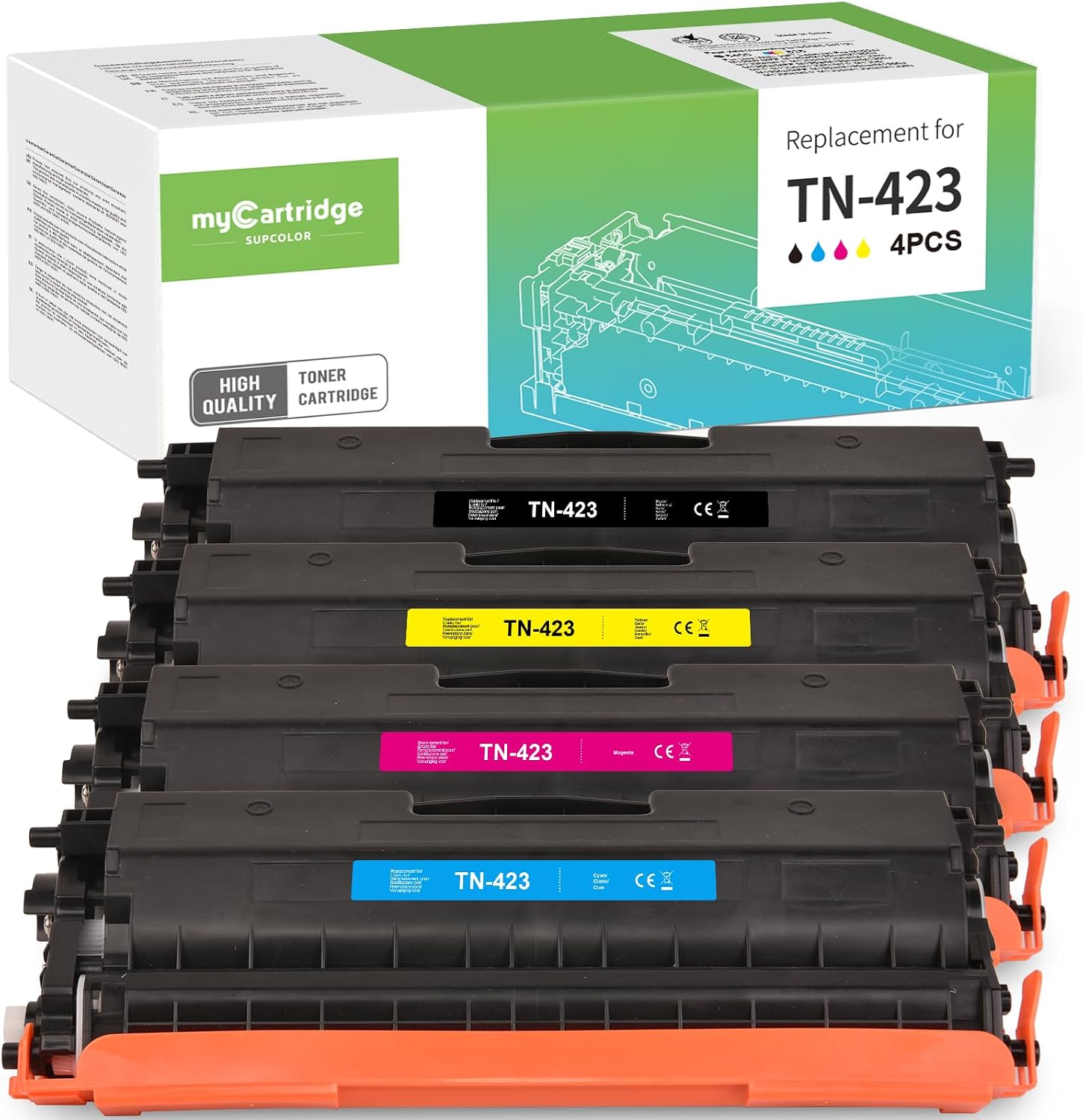 Toner Jaune Yowell TN423 Compatible Brother – Pour Imprimantes DCP-L8410CDW, HL-L8260CDW, MFC-L8900CDW, Etc.