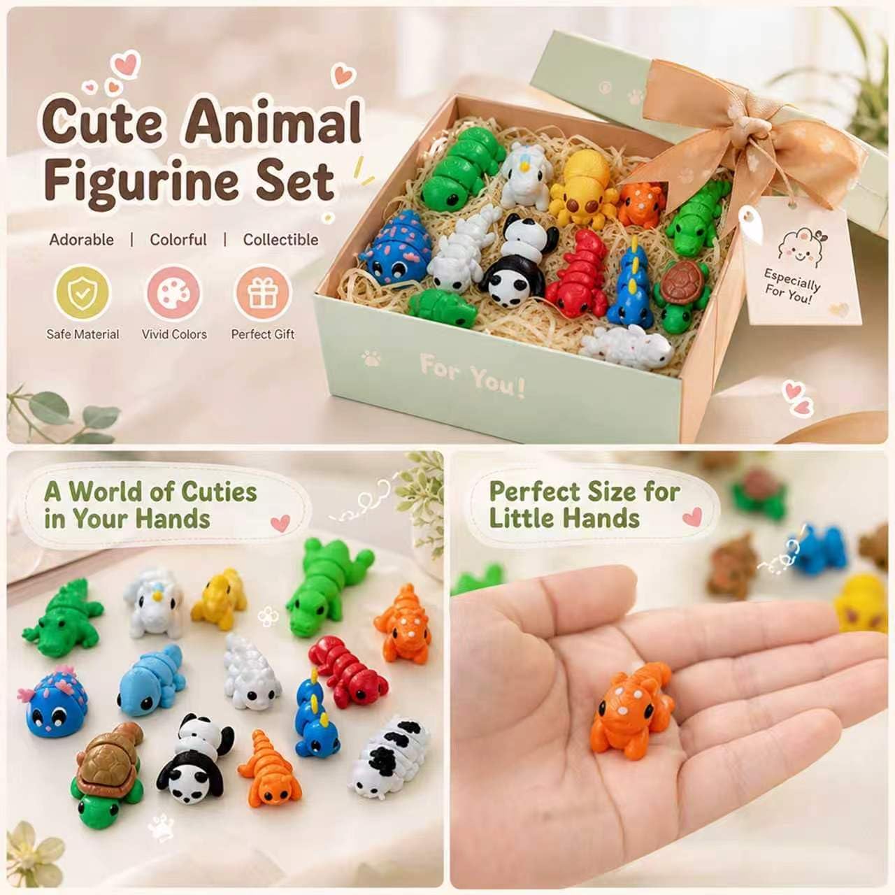 50PCS 3D Printed Animals Bulk, Mini Articulated Fidget Toys image 5
