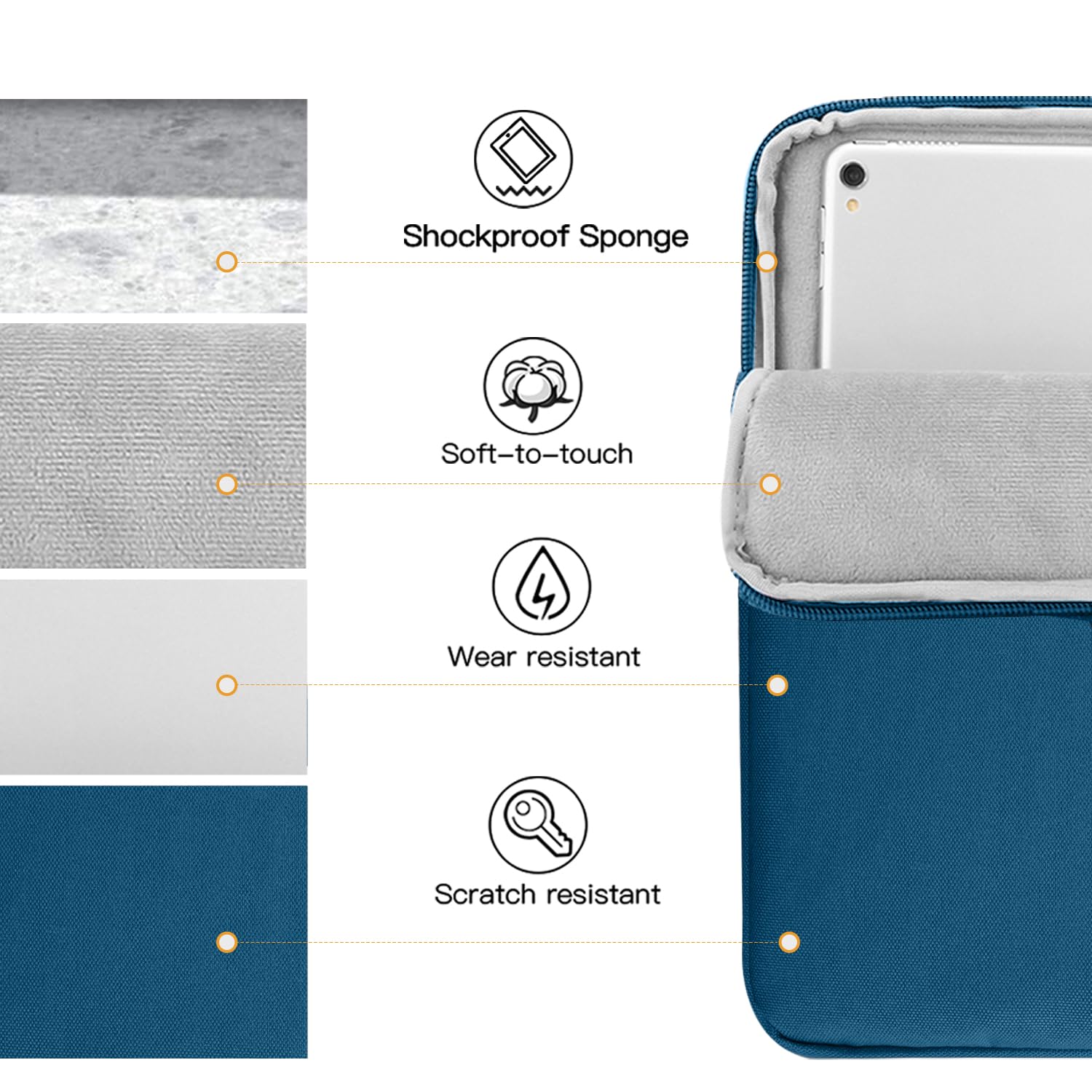 TiMOVO 9-11" Tablet Sleeve Bag, Peacock | Fit iPad 11" A16 2025 / 10.9"/10.2" / Air 11" 5/4 Gen / Galaxy Tab A9+/A11Plus 11", Fit Smart Keyboard