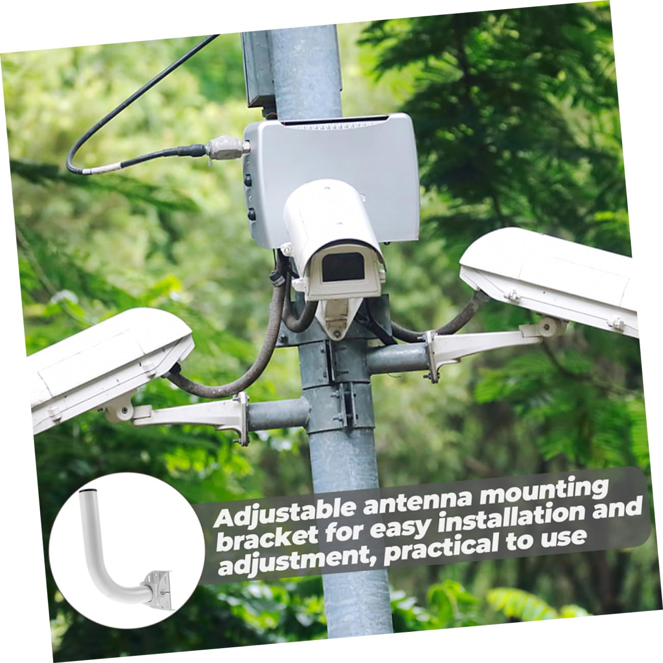 Alipis Support de Fixation Antenne Extérieur en Acier Inoxydable 2pcs pour Installation Facile de Points D'accès et Ponts Réseau en Extérieur ou Grenier