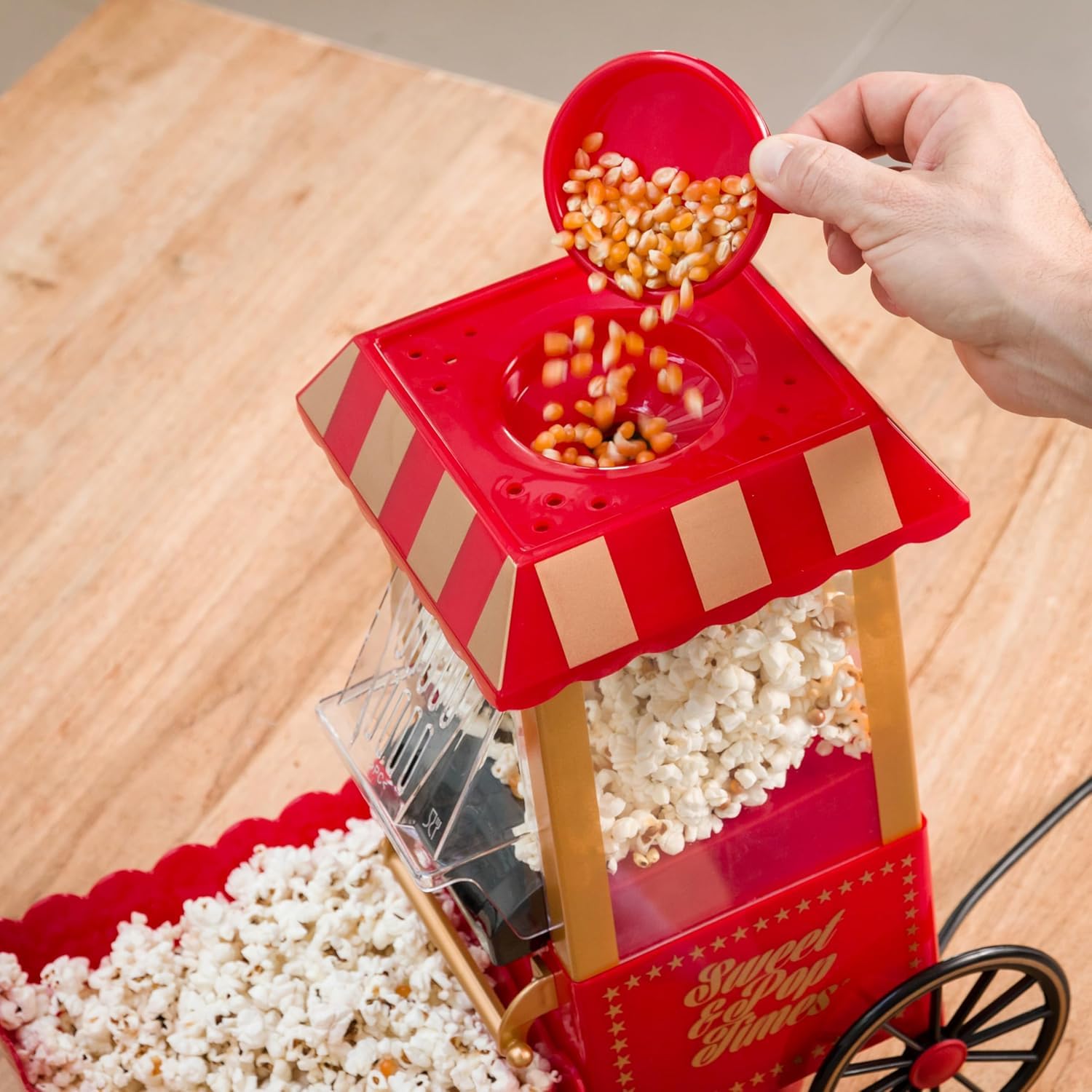 SA Products Máquina para hacer palomitas de maíz de carnaval, máquina para hacer palomitas de maíz Nostalgia, máquina para hacer palomitas de maíz con aire caliente de noche de película, máquina