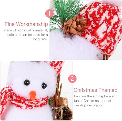 Miniatura 3 de Adornos de muñeco de nieve de Navidad, decoración de mesa rústica, centro de mesa, decoración de mesa, muñecos de muñeco de nieve de peluche, muñeco