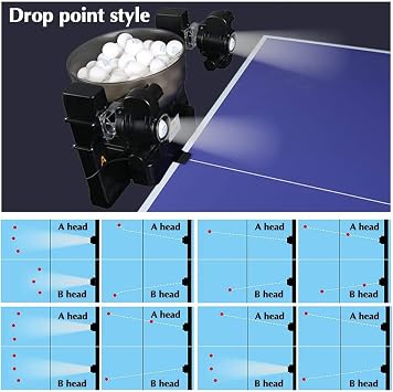 Automatic Ball Machine for Training, Multi Turn Table Ping Pong Launcher, Topspin/backspin/no Spin/left And Right Spin, Double & Single(Does Not Include Ball),Black