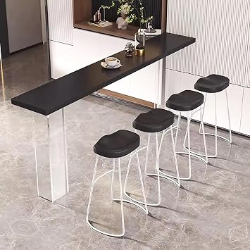 Bar Height Table,Solid Wood Tabletop & Acrylic Leg,Modern Bar Top Table Narrow Bar Table,Tall Counter Height Table Pub Tables Kitchen Dining Table,No Stool
