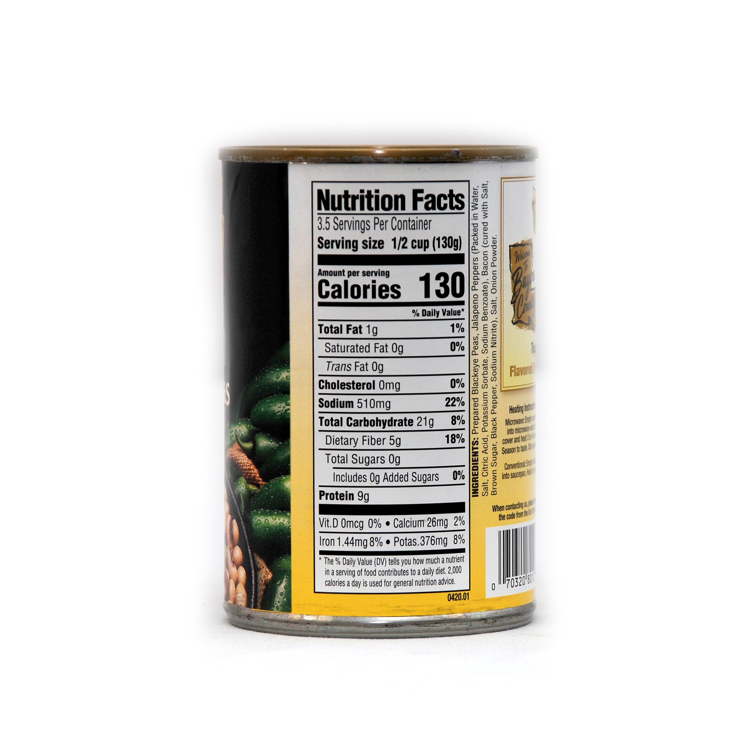 Trappey's Bacon Flavored Blackeyed Peas with Jalapenos, 15 Ounce Cans, (Pack of 3) Bundled with a JFS Recipe Card