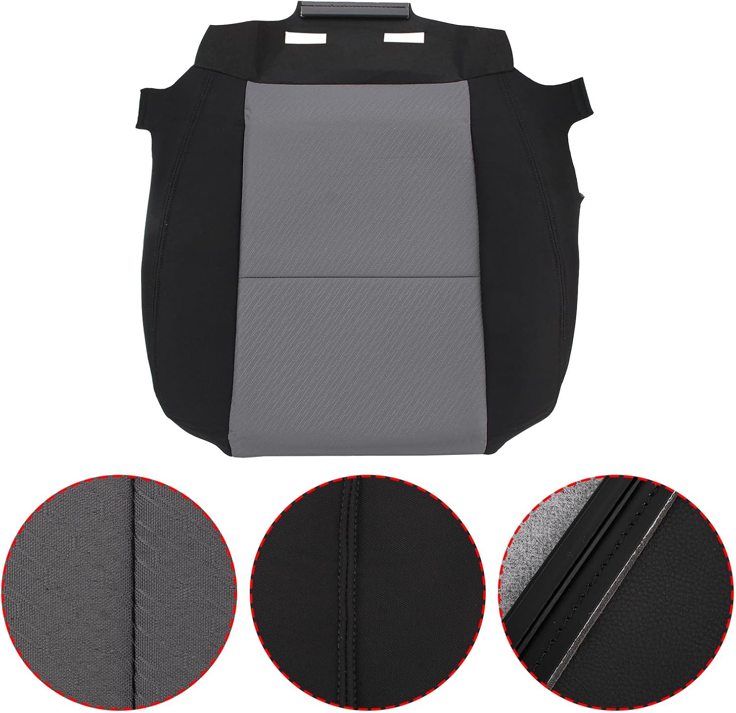 AUTOKAY Driver Bottom Cloth Seat Cover Gray Fits for Chevy Silverado 1500 2500HD 3500HD 2007-2014