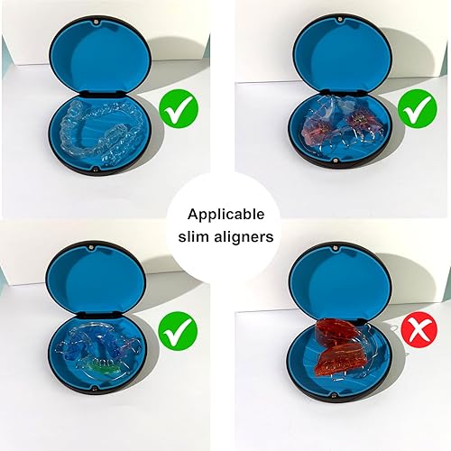 Miniatura 6 de 2PCS Retainer Case Compatible with Invisalign,Cute Slim Aligner Case,Customized Magnetic Closure Orthodontic Retainer Cases
