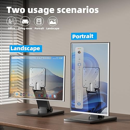 Miniatura 5 de Jakeko Soporte plano para monitor de perfil bajo, para pantallas de 14 a 24 pulgadas, soporte de escritorio ergonómico ajustable con compatibilidad