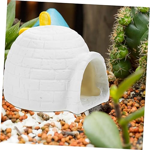Miniatura 7 de Simulación Igloo - Decoración de juguete para niños pequeños, juguetes de zorro, resina, casa de hielo, modelo, figuras, manualidades, blanco,