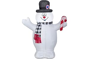 Airblown Frosty w/Plaid Scarf & Candy Cane