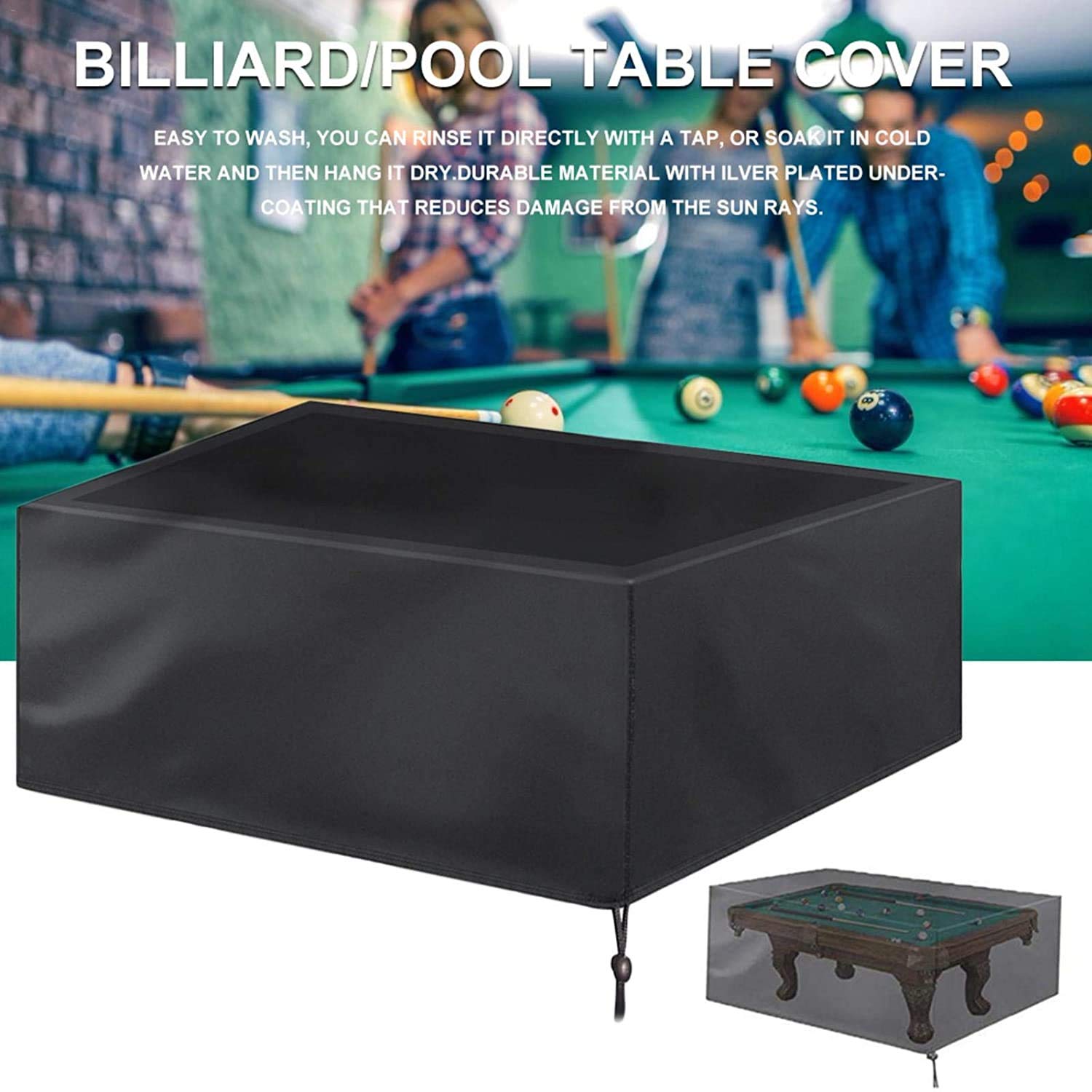 7Ft/8Ft/9Ft Copertura per Tavolo da Biliardo, per Tavolo da Biliardo, Resistente alla Polvere, AntiGraffio, Durevole, Impermeabile