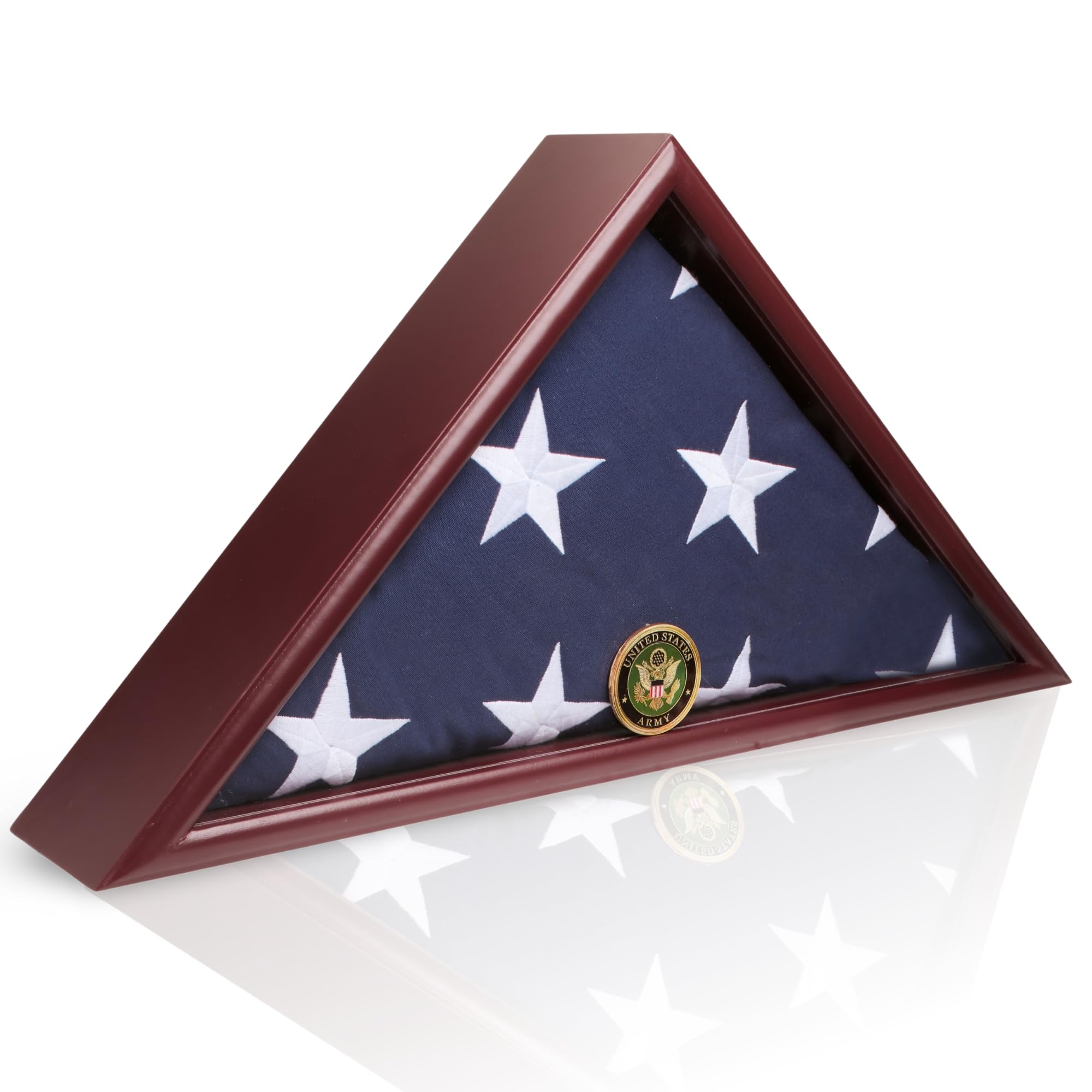 DECOMIL - American Veteran Burial Flag Display Case, Casket Flag Stand, Flag Box Display Case for Burial Flag, for 5