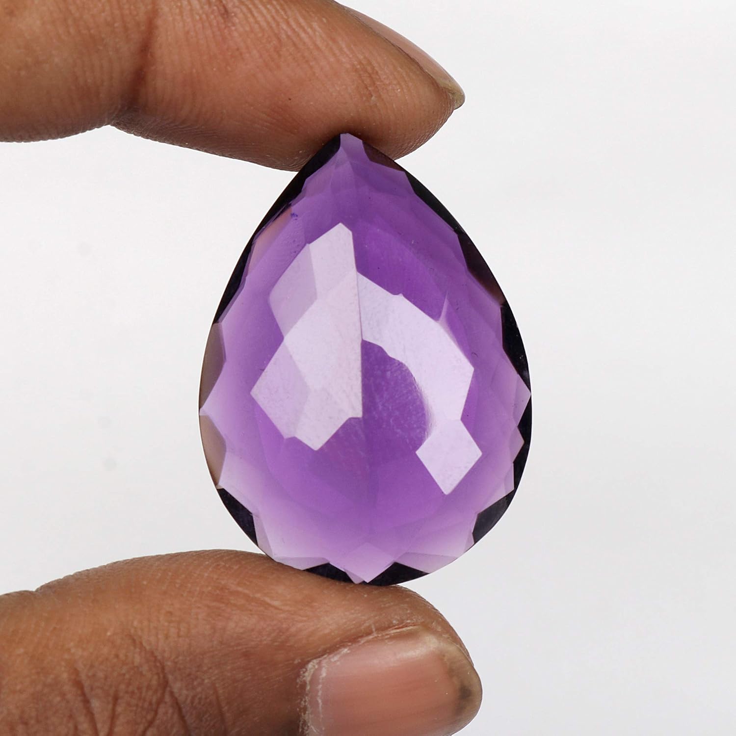 REAL-GEMS Violet Amethyst 48.20 Ct Pear Shaped Loose Gemstone for Jewelry Making