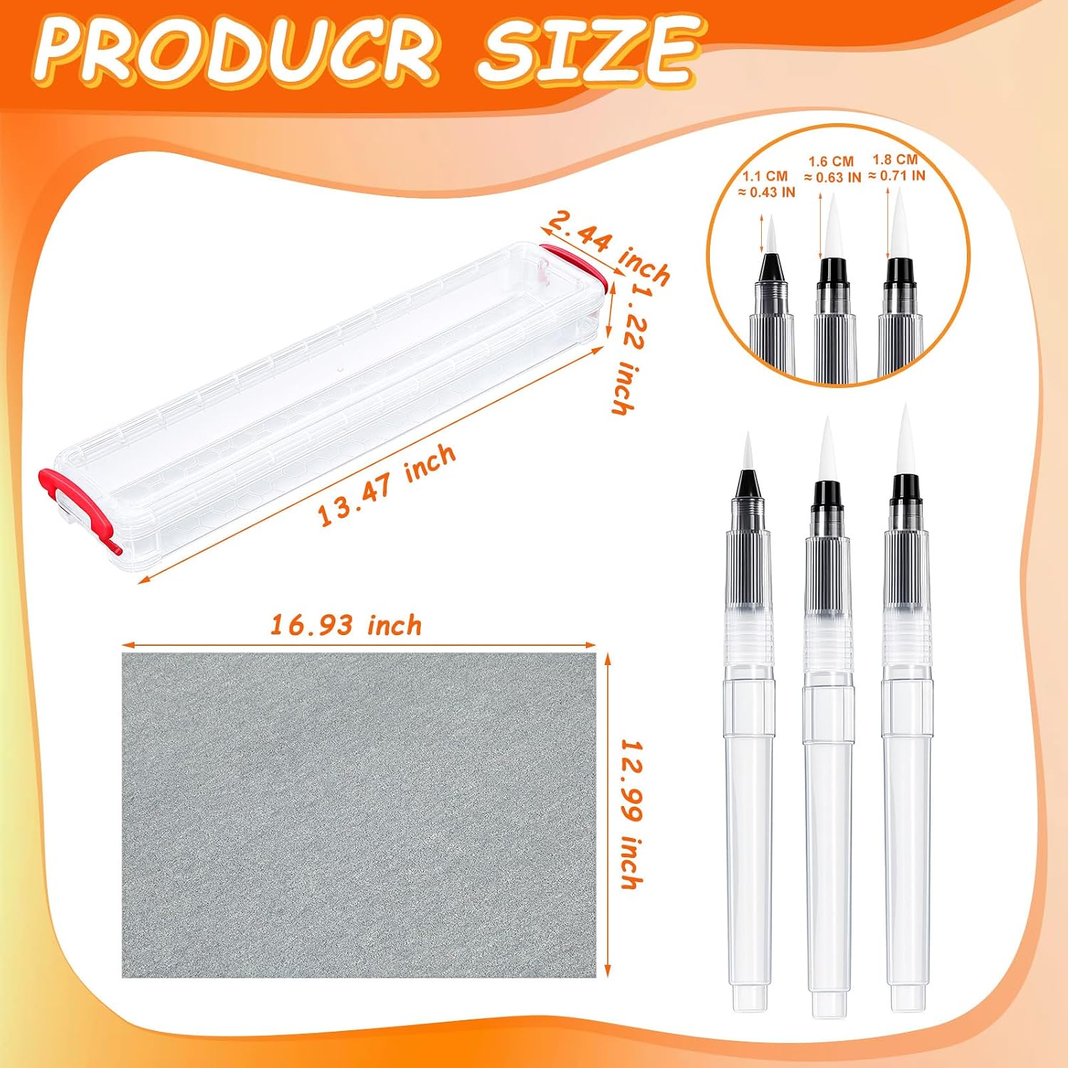ForraFun 5 Pcs Water Drawing Writing Canvas Set Reusable Water Art Painting Board Portable Drawing Writing Cloth with 3 Brushes and 1 Storage Case for Artist Meditation Calligraphy Practice