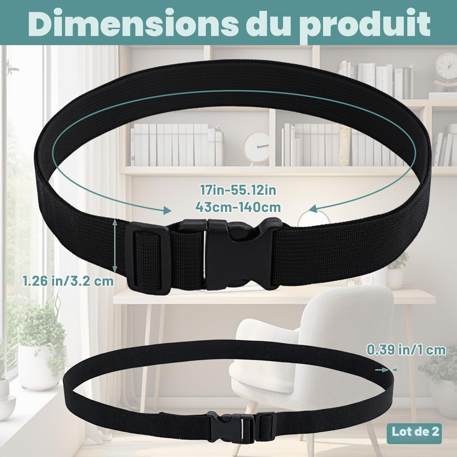 Bremorou - Attaches pour surmatelas 2 pièces - Couvre-matelas en mousse ajustables - Sangle de rangement pour déménagement avec boucles verrouillables robustes - Pour surmatelas en gel - Rangement de