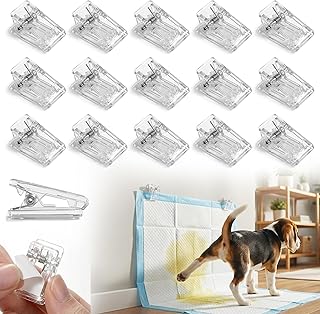 Dog Pee Pad Wall Holder Clips for Potty Training, Pee Pad Holder with Walls | 15 Pcs, Male Dog Leg Lifter, Protect Wall & Floor, Indoor, Strong Adhesive, Compatible with Many Sizes of Pee Pads