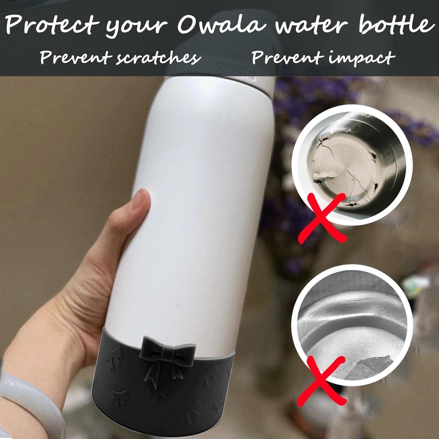 Silicone Bow Boot Water Bottles Accessories for Owala 32 oz WaterBottles - Image 2
