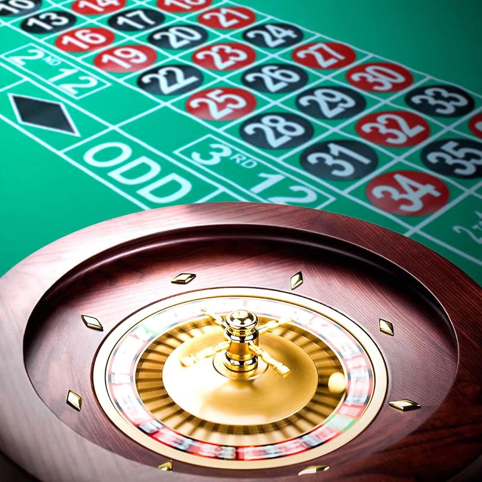 Juego de Ruedas de Ruleta Rusa de Madera con diseño de Doble Cero y rodamientos de precisión para la Noche de Juego Esencial