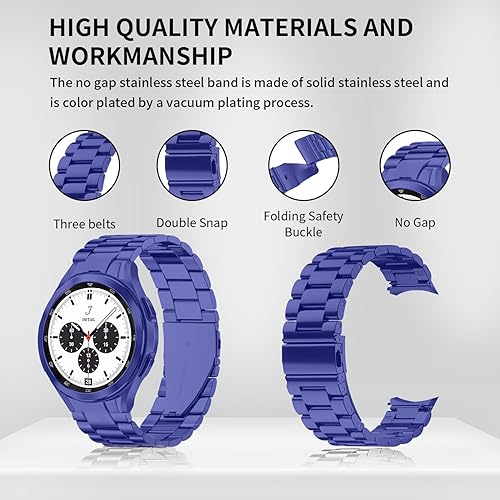 Vista 30 de GOLDTOLUCK No Gap Stainless Steel Band Compatible with Samsung Galaxy Watch 8 7 6 5 4 Classic FE Pro Ultra 40mm 44mm 46mm 43mm 47mm 45mm 42mm