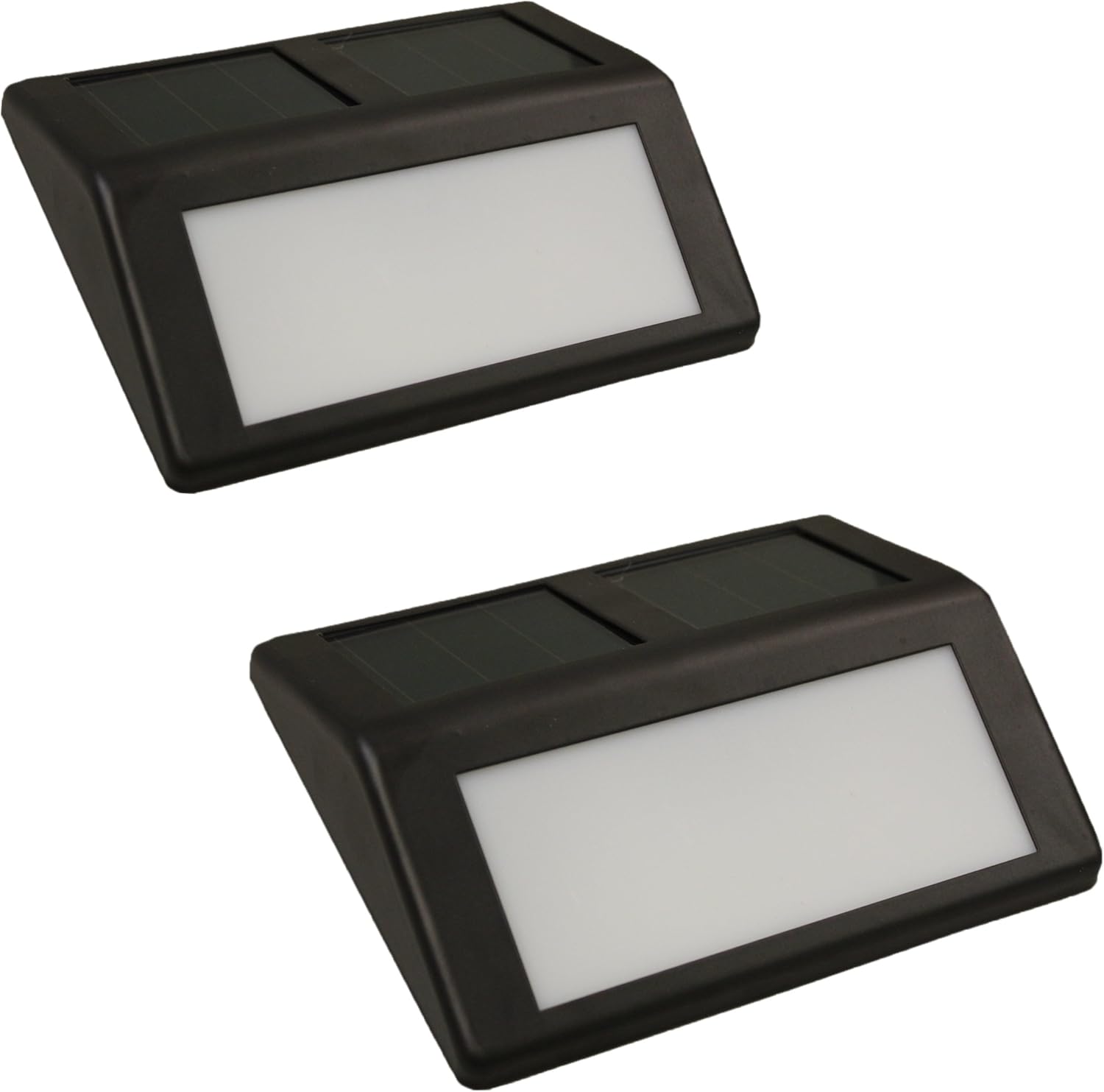 (2 Pack) Solar Powered LED Coffee Brown Wall Large Step Lights