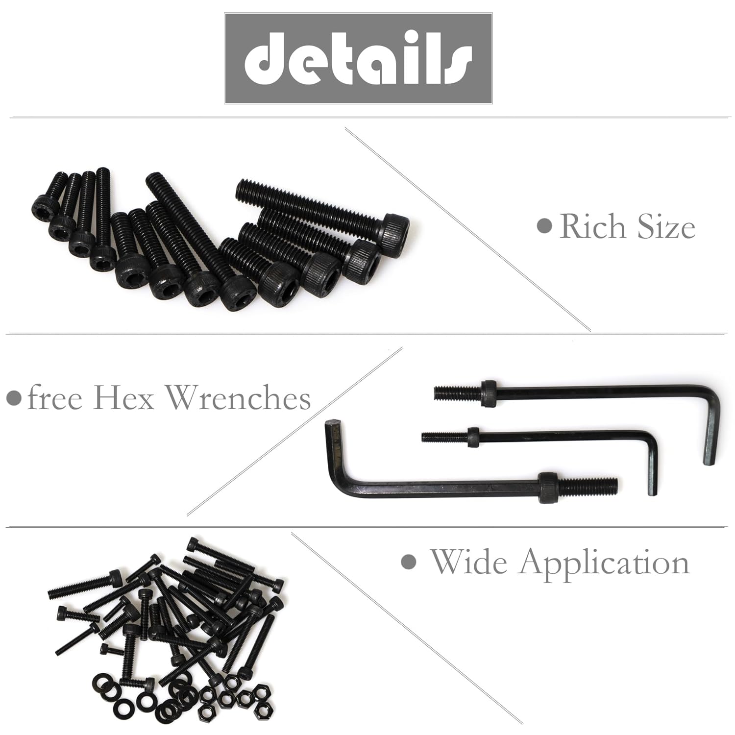 Hex Socket Flanged Threaded Inserts kit for Wood； ATHYUTH Metric Hex Socket Head Cap Screws Assortment Kit.
