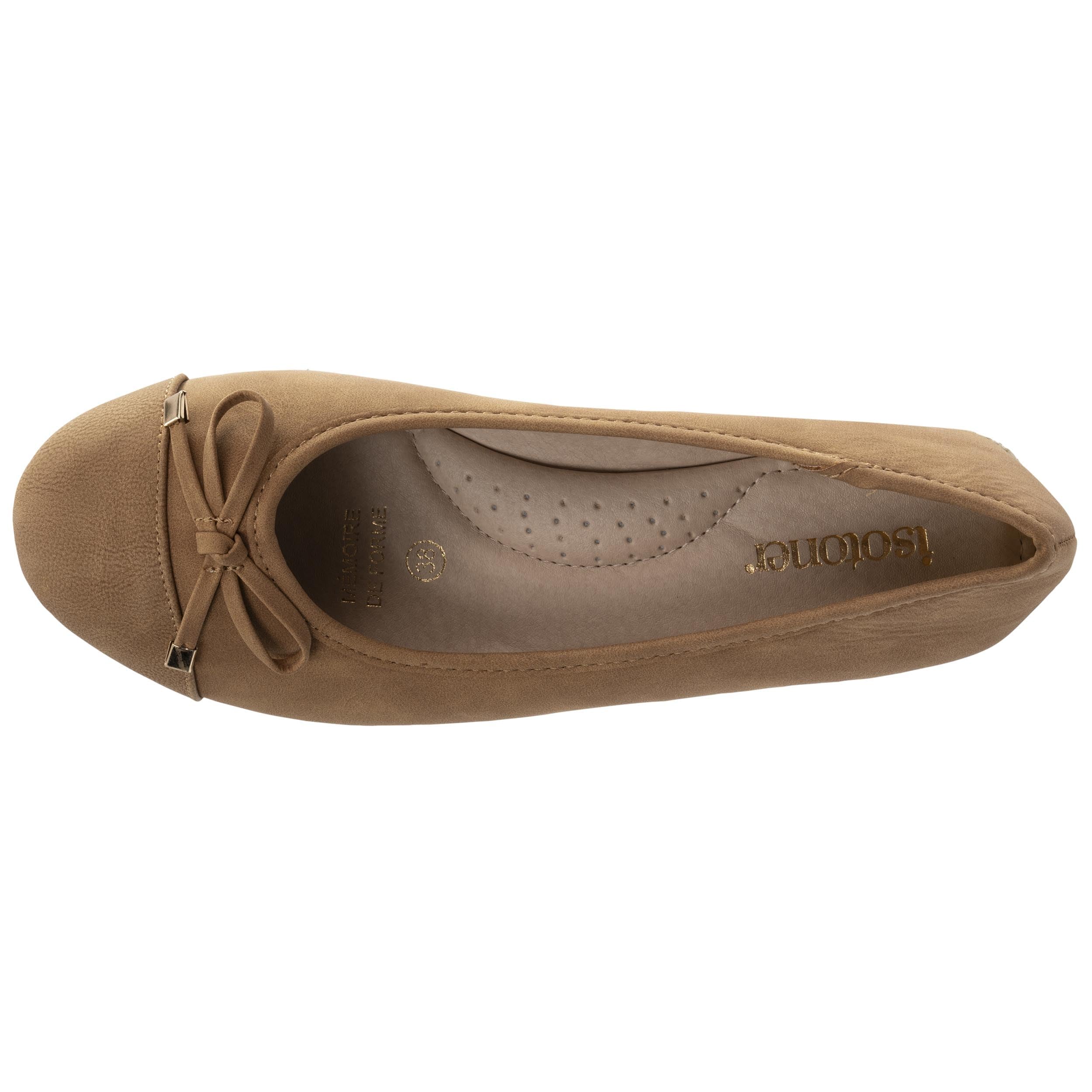 Isotoner Ballerines Femme Semelle à mémoire de Forme, Talon 4 cm, très Confortables,