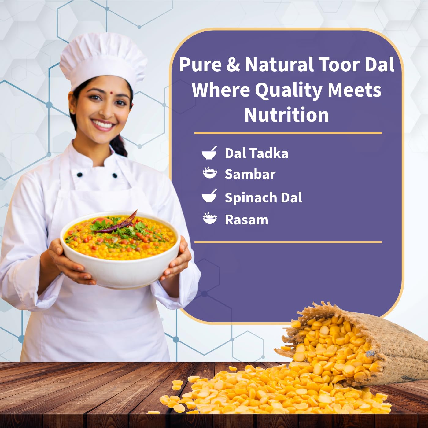 Roots Toor Dal Fatka 5 kg (1 kg- Pack of 5) | Premium Arhar Dal | Protein-Rich & Unpolished Dal | Hygienically Packed | Vacuum Packed - Image 7 thumbnail